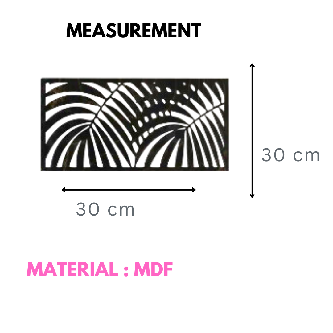 Picture of Tropical Leaf Wood Wall Art, Large Wooden Wall Art, Monstera Wooden Leaf Wall Decor, Boho Wall art, Large Over the Bed Wall Decor( size - 30 cm ) by Doob Cart Black