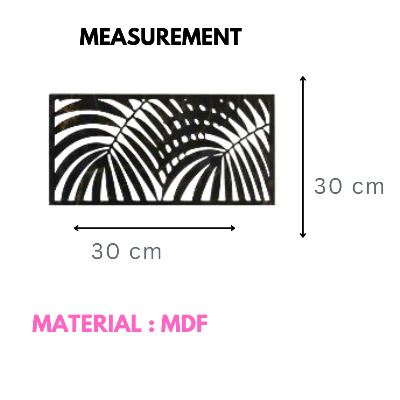 Picture of Tropical Leaf Wood Wall Art, Large Wooden Wall Art, Monstera Wooden Leaf Wall Decor, Boho Wall art, Large Over the Bed Wall Decor( size - 30 cm ) by Doob Cart Black