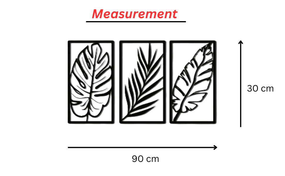 Picture of Tropical Palm Leaf Wall Art Set of 3, Handcrafted Wood Decor, Boho Chic Palm Leaf Decor, Set of 3 Wood Wall Art, Natural Wood Palm Leaf Art by Doob Cart Black