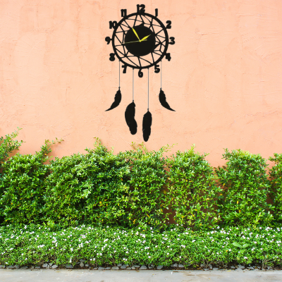 Picture of Hanging wooden wall clock Retro Big wall clock  Home decoration ,office ,Bed room  wall clock ,color - Black ( size - 12 inch ) by Doob Cart Black