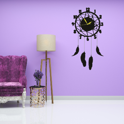 Picture of Hanging wooden wall clock Retro Big wall clock  Home decoration ,office ,Bed room  wall clock ,color - Black ( size - 12 inch ) by Doob Cart Black