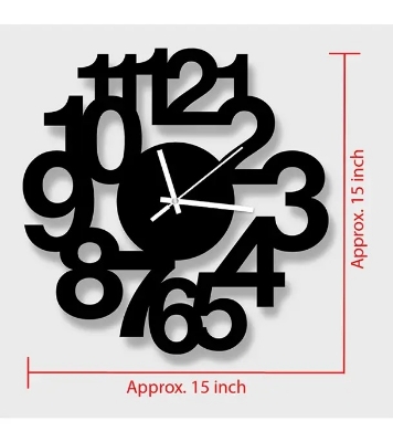 Picture of Decorative Wall Clock For Home Décor Black