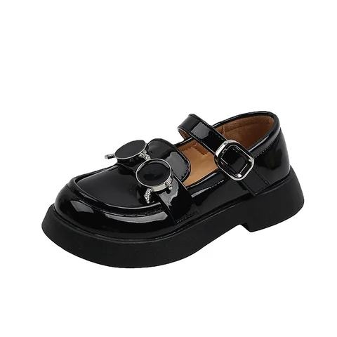 Picture of sunglass designed pump shoe for girls..glossy leather material and hook lock up