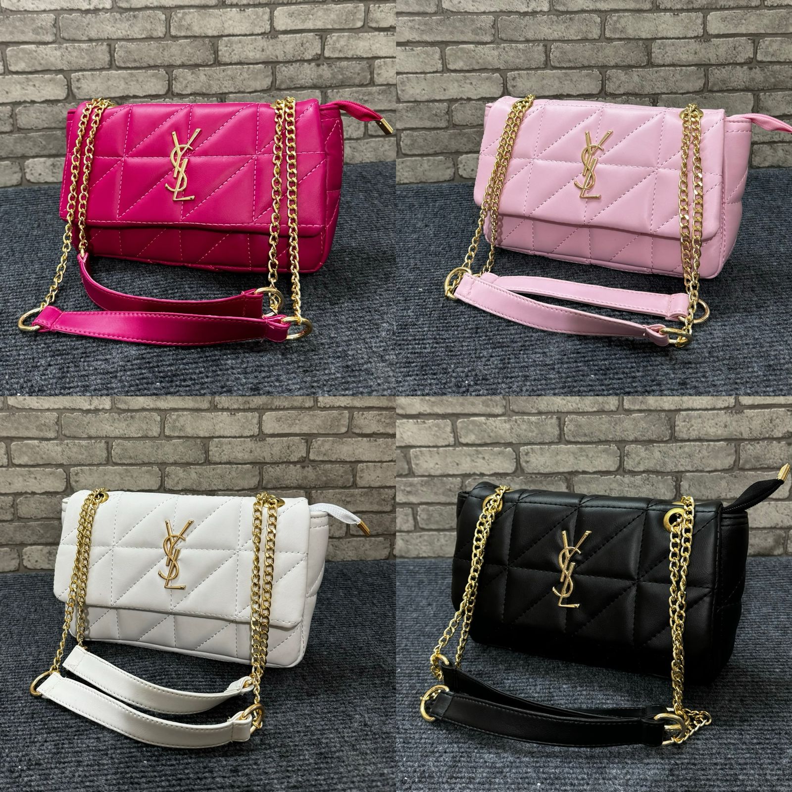 Picture of French spring new trendy women's tote bag temperament rhombic chain bag foreign fashion V grid embroidered big bag women