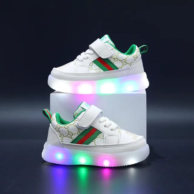 Picture of Winter walking boys girls, soft soled board babies, Lighting shoes for children, warm and thin plush cotton