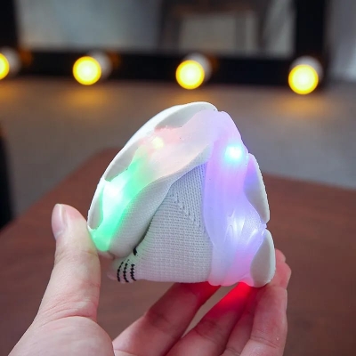 Picture of Kids Sneakers Children Baby Girls Boys Letter Mesh Led Luminous Socks Sport Run Sneakers Shoes Sapato Infantil Light Up Shoes