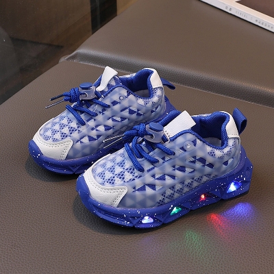 Picture of Kids Sneakers Children Baby Girls Boys Letter Mesh Led Luminous Socks Sport Run Sneakers Shoes Sapato Infantil Light Up Shoes