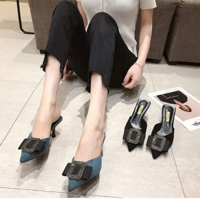 Picture of Women pointed-toe Buckle sandals Summer Autumn High Heels Sandals with Bow