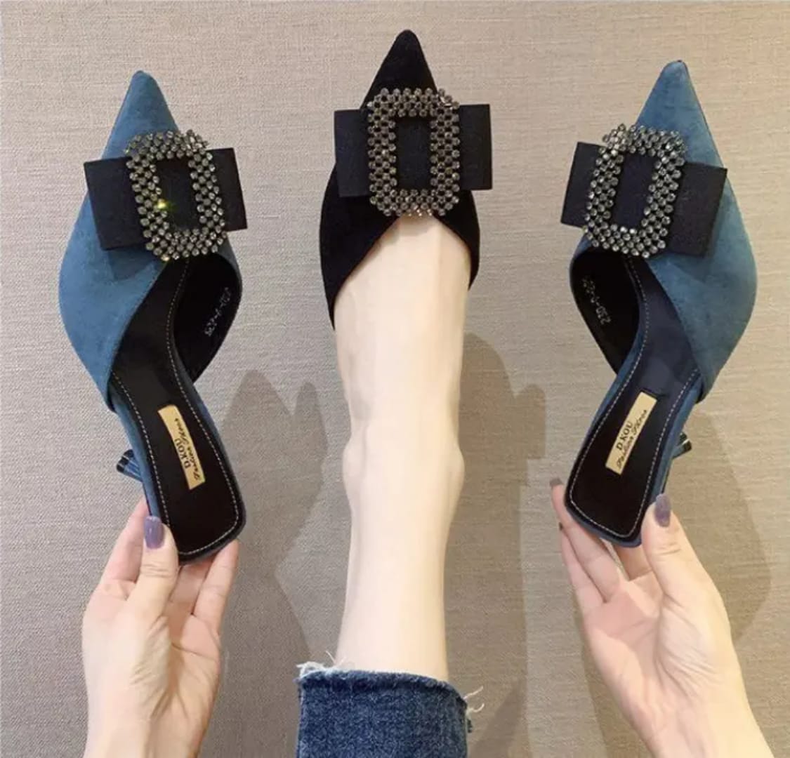 Picture of Women pointed-toe Buckle sandals Summer Autumn High Heels Sandals with Bow