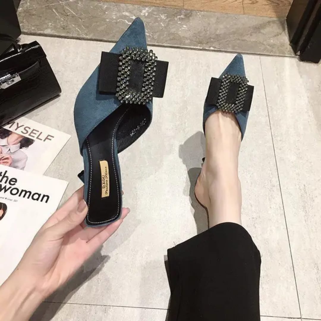 Picture of Women pointed-toe Buckle sandals Summer Autumn High Heels Sandals with Bow