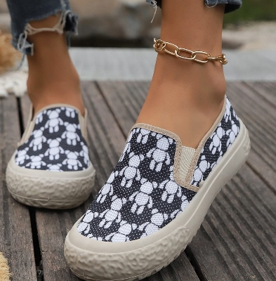Picture of New Women's Breathable Casual Thick Sole Canvas Shoes Super Soft Flat Bottom Anti slip One Step