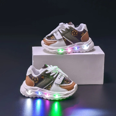 Picture of New Children's Sports Shoes Leather Spider ED Luminous Children's Shoes 1-6 Years Old Boys Sports Casual Shoes High Quality