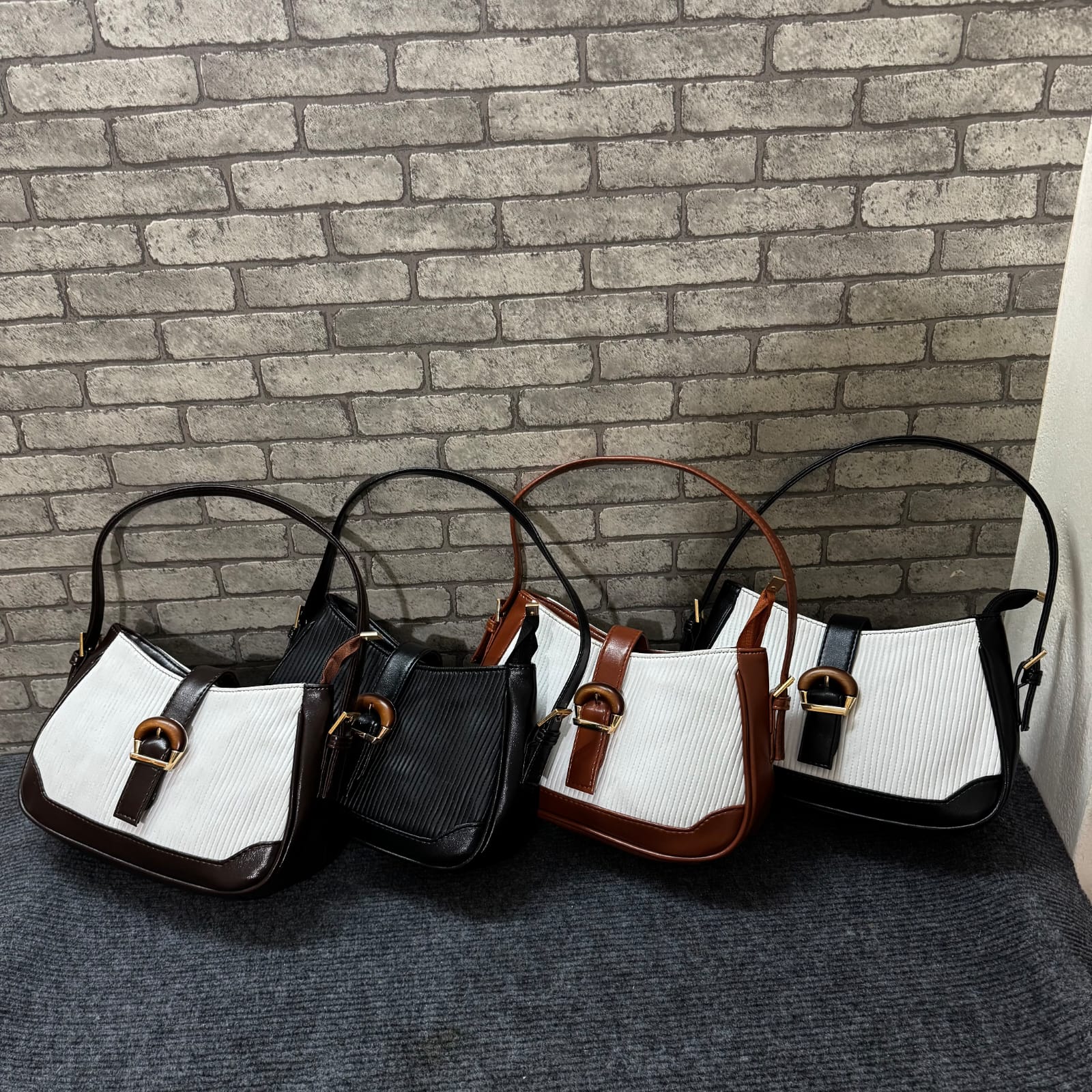 Picture of Retro armpit high-end splicing baguette bag niche design autumn new temperament shoulder bag ins women's fashion