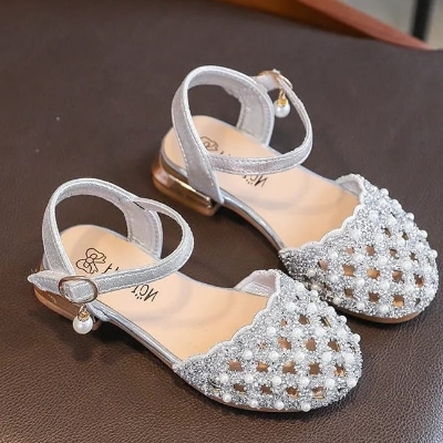 Picture of Summer New Hollow Girl Princess Sandals with Sequin Water Diamond Girl Performance Shoes