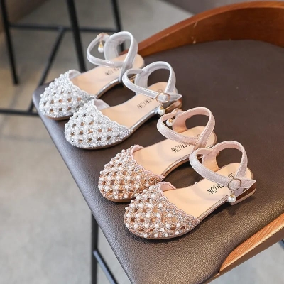 Picture of Summer New Hollow Girl Princess Sandals with Sequin Water Diamond Girl Performance Shoes