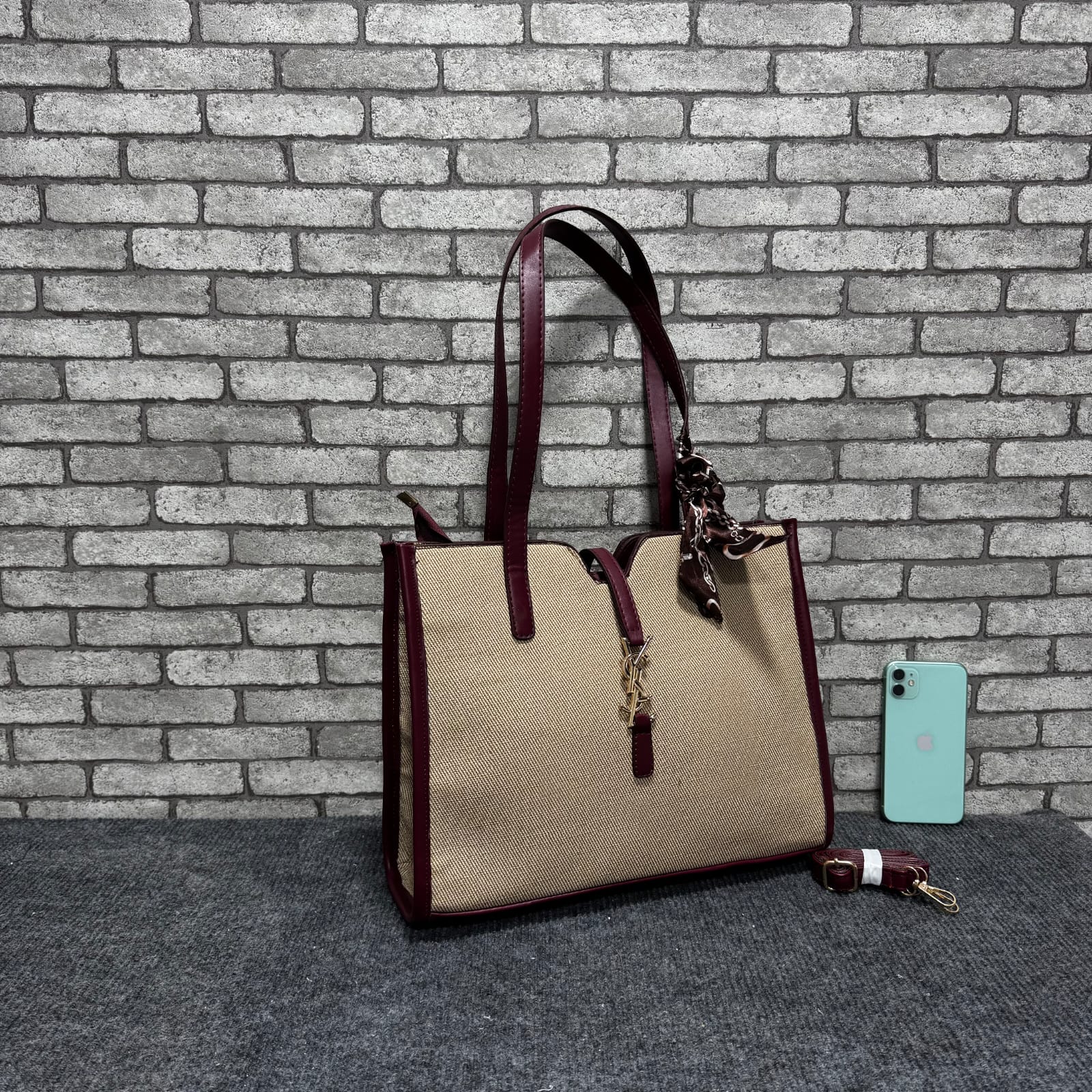 Picture of tote Bag Women Vintage Canvas Large Capacity Shoulder Bag Ladies Casual Everyday Drawstring Handbag