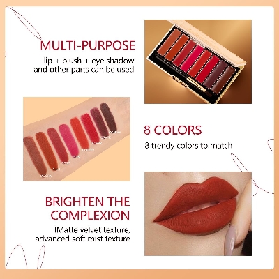 Picture of IMAGIC Matte Lipstick Mousse Waterproof Long Lasting Liptint 8 Colors Pallet Lipstick