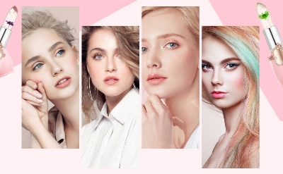 Picture of Crystal Jelly Flower Lipstick, 2 Pcs Flower Jelly Color Changing Lipstick Temperature Color Change Lip Balm Long Lasting Nutritious Moisturizer Lipstick PH Jelly Clear Lip Balm