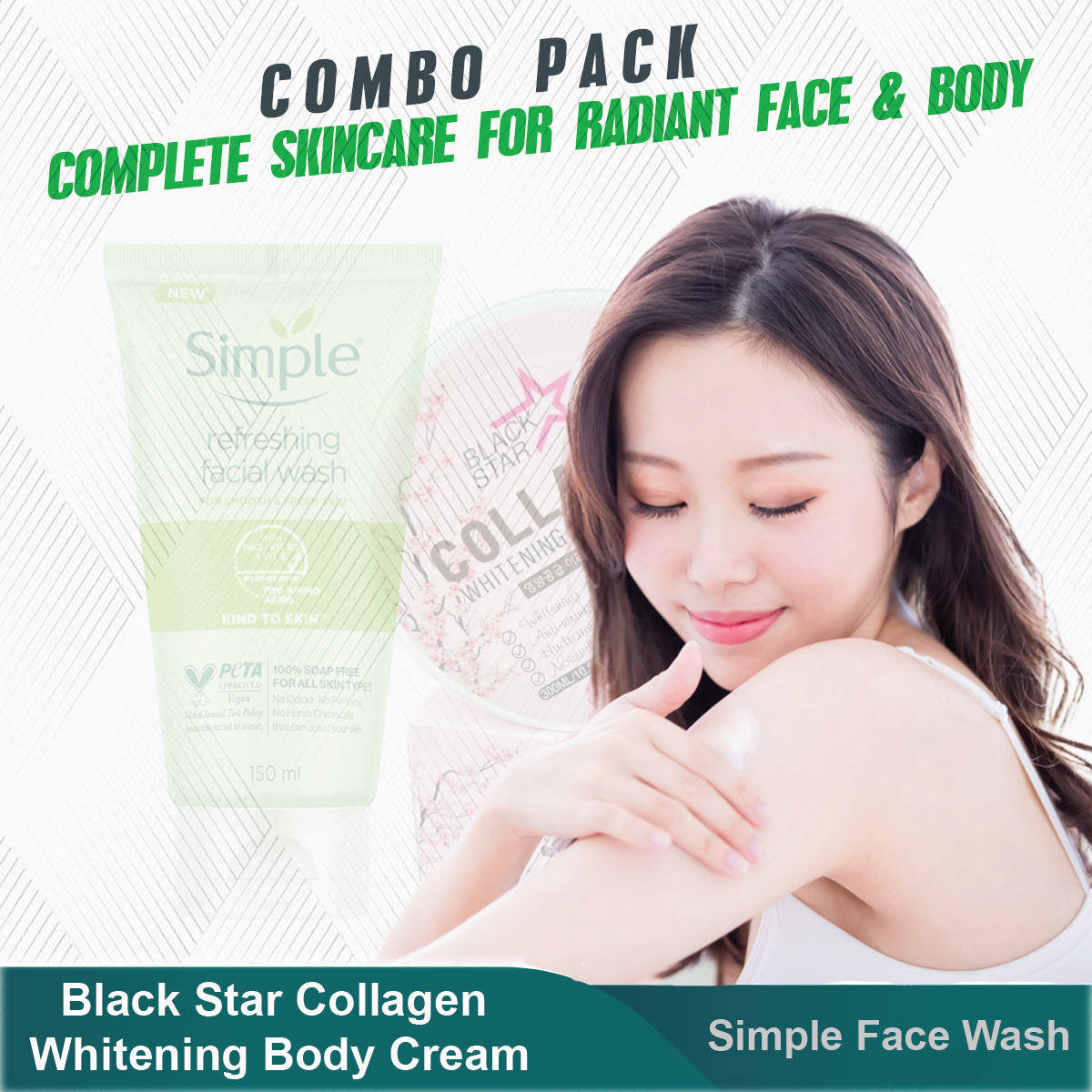 Picture of Simple X Black Star Combo [Facewash & Body Cream]