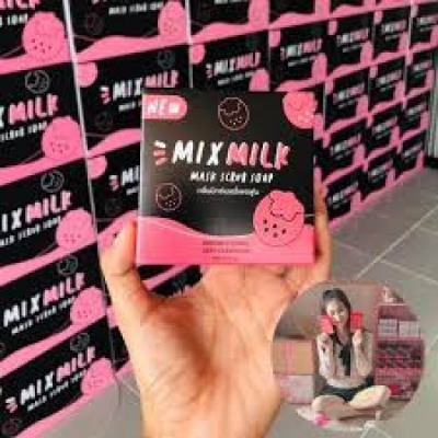 Picture of Strawberry Mix Milk Mask Scrub Soap (New Mix Milk Mask Scrub Soap -55g),1pcs