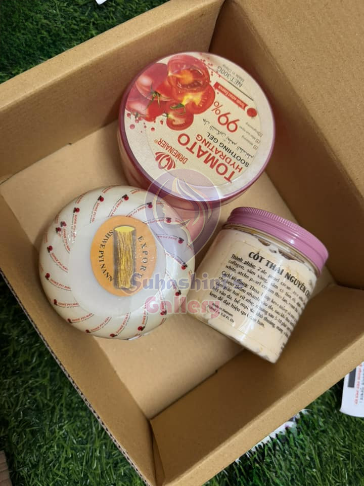 Picture of Natural Glow Combo - Kem Cot Thai Cream | Thanaka Face Pack | Tomato Soothing Gel WIth Free Lip Care