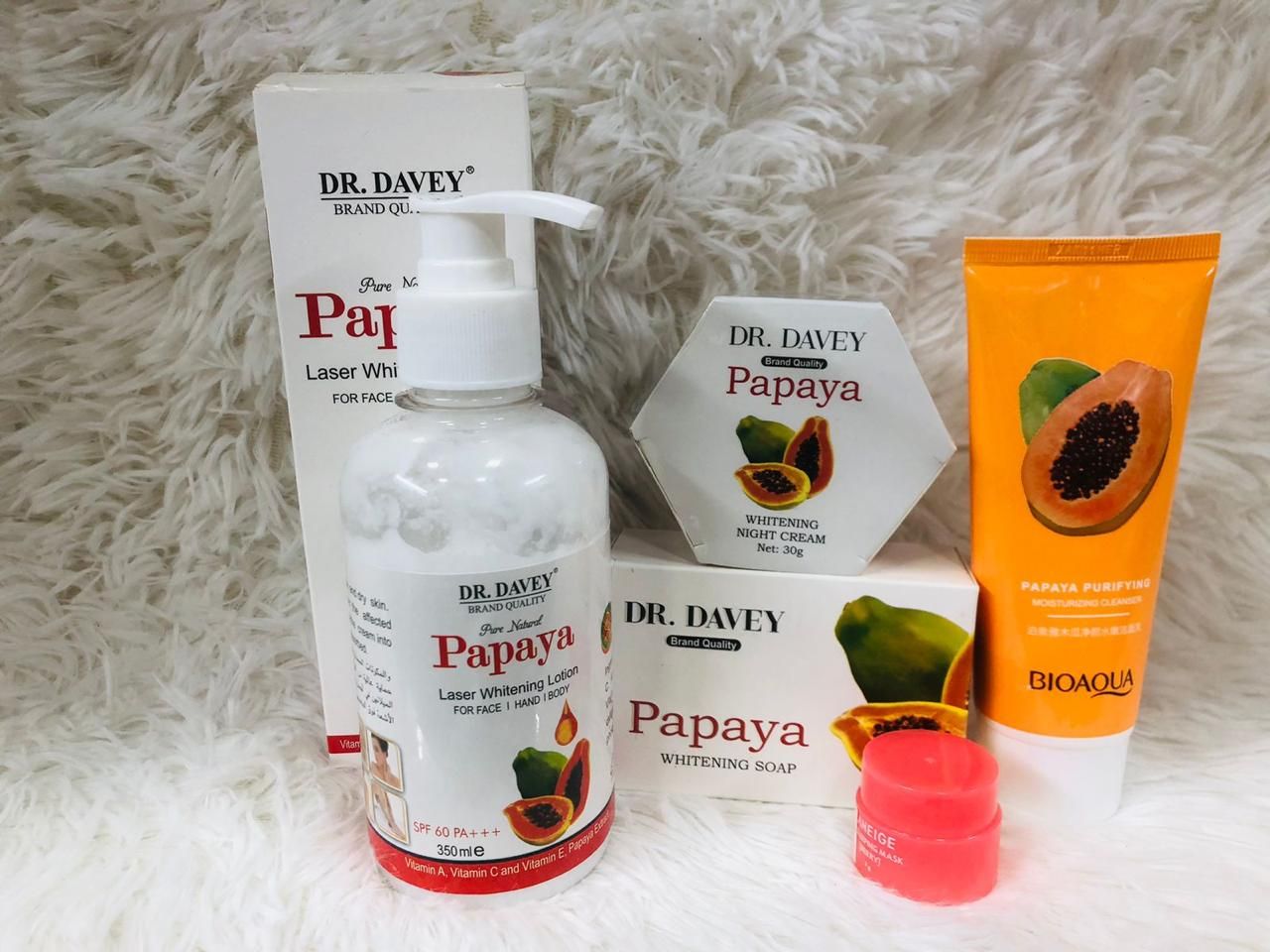 Picture of Papaya with special face wash,lotion,cream,beauty soap and lipbam combo 5pcs