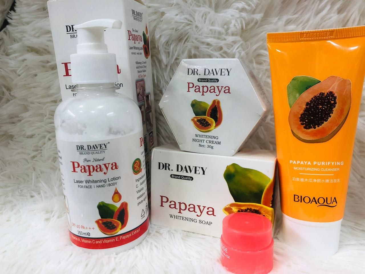 Picture of Papaya with special face wash,lotion,cream,beauty soap and lipbam combo 5pcs