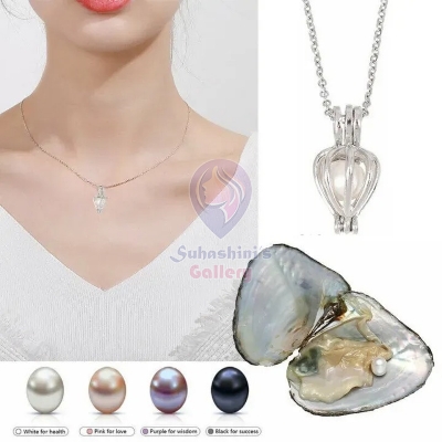 Picture of Wishpearl Romantic Necklace Romantic pearl necklace, anniversary gifts for her, symbolic love jewelry, bridal jewelry, Valentine's Day gift, freshwater pearl pendant.