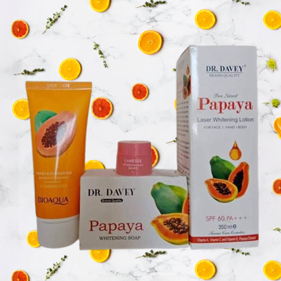 Picture of Special Dr.Davy Papaya Combo Pack WIth Face Wash, Lotion, Lip Therapy & Soap For Beauties