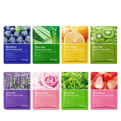 Picture of Bioaqua 8 Piece Set Plant Fruit Mask Hydrating Moisturizing Skin Color Skin Facial -25 G Each