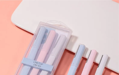 Picture of LMLTOP 3pcs Stainless Steel Blade Eyebrow Razor High Quality Eyebrow Shaver Private Label Eyebrow Razor Cash Commodity A923..1packet