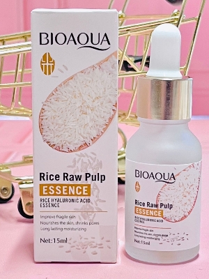 Picture of BIOAQUA Rice Raw Pulm Face Essence Hyaluronic Acid Shrink Pores Soften Moisturizing Facial Serum Skin 15ml .1pcs