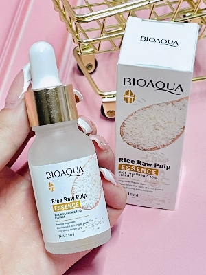 Picture of BIOAQUA Rice Raw Pulm Face Essence Hyaluronic Acid Shrink Pores Soften Moisturizing Facial Serum Skin 15ml .1pcs