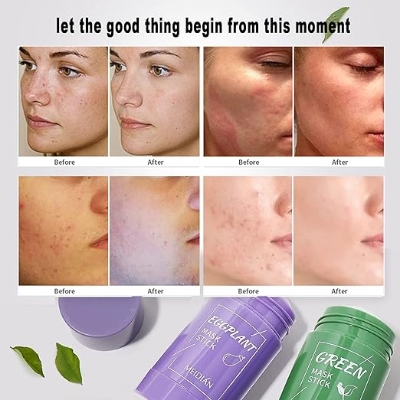 Picture of Green Tea Mask Stick, Green Mask Stick Blackhead Remover and Deep Cleansing Oil Control and Anti-Acne Solid and Fine, Suitable for All Skin Types (Green Tea) 1pcs