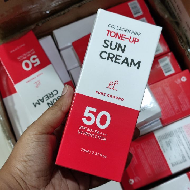 Picture of Pure Ground Collagen Pink Tone-Up Sun Cream 50 SPF 50+ PA+++ UV Protection -70ml