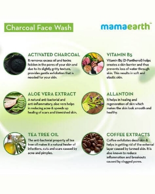 Picture of Charcoal Face Wash for oily Skin 100ml.1pcs