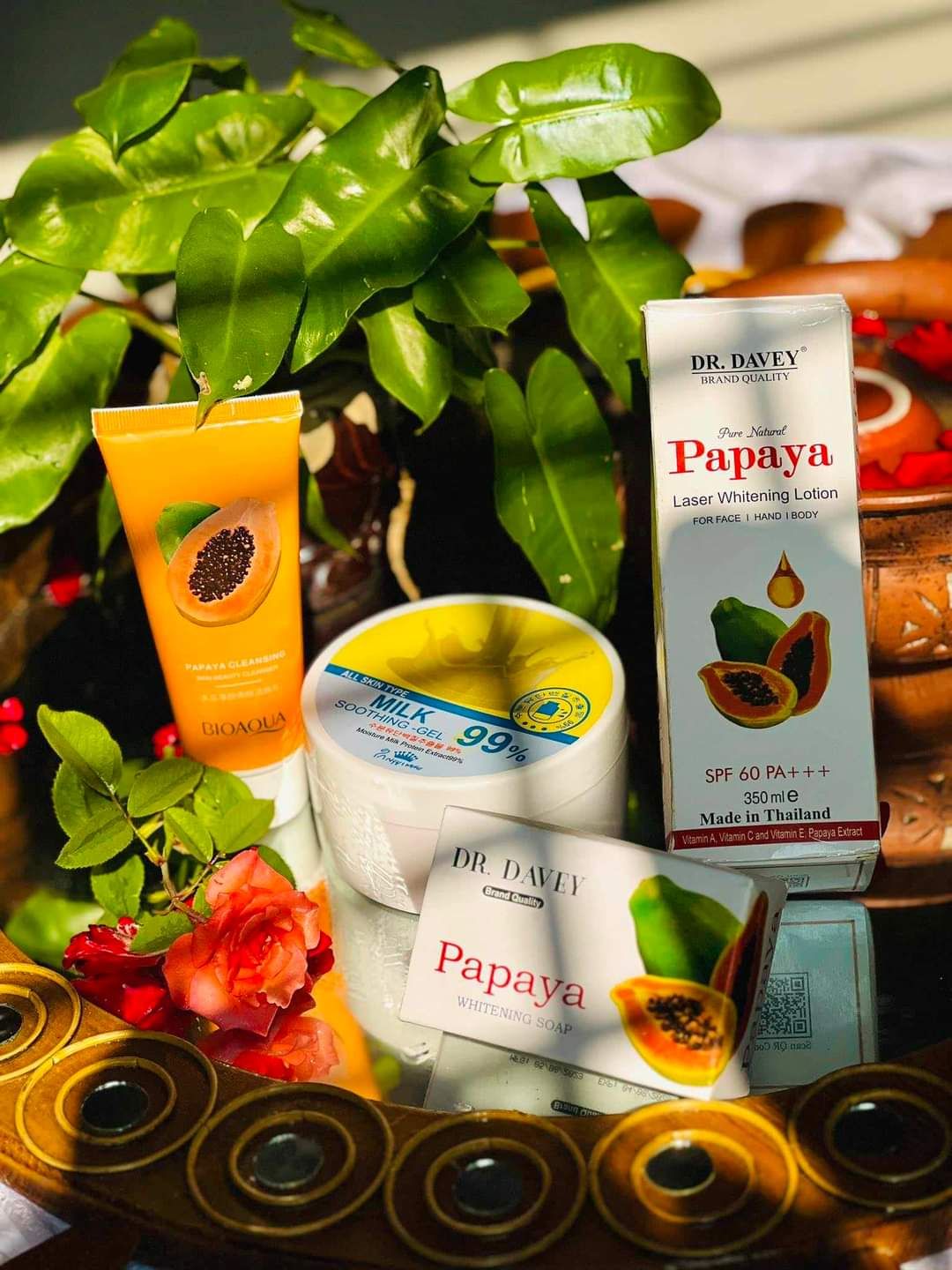 Picture of Papaya Lotion+Soap+Milk Soothin Gel+Facewash  Combo Set 4 pcs