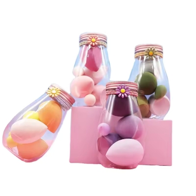Picture of 6 Pcs Beauty Blender Makeup Sponge Blending Puff Flawless Powder Smooth Beauty Sponge Floral Jar (Travel Friendly) 1pcs