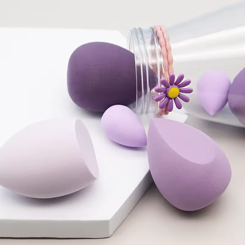 Picture of 6 Pcs Beauty Blender Makeup Sponge Blending Puff Flawless Powder Smooth Beauty Sponge Floral Jar (Travel Friendly) 1pcs