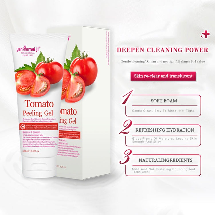 Picture of Lightening Skin Gentle Peeling Gel Natural Tomato Scrub Exfoliating Gel Facial Cleanser 1pcs