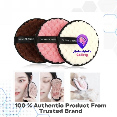 Picture of Fiber Makeup Remover Pad Reusable Face Cleaning Sponge Cosmetic Puff (1 PCS)