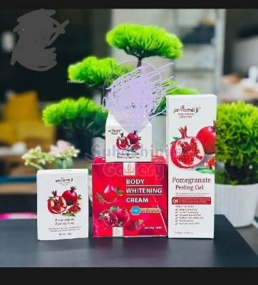 Picture of yan namei ji pomegranate 4 in 1 Combo (Peeling Gel+Soap+Night Cream+Body Cream) 4pcs