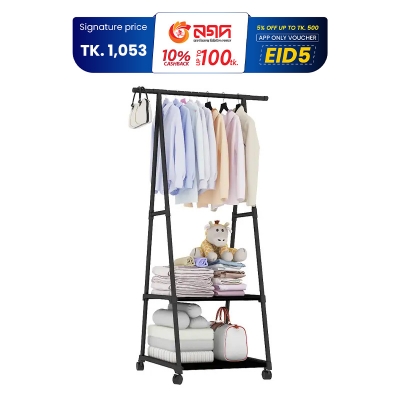 Picture of Floor-standing Coat Rack Bedroom DIY Wardrobe Clothes Storage Rack Triangle Clothing Hanger Home Balcony Simple Drying Hanger