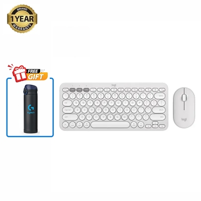 Picture of Logitech Pebble 2 Bluetooth Keyboard & Mouse Combo Tonal White