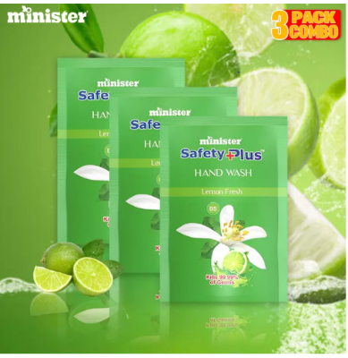 Picture of Minister Safety Plus Hand Wash Refill (Lemon Fresh) 180 ml 3 Pcs Combo