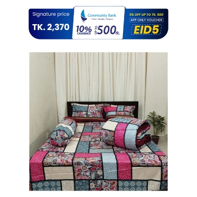Picture of 5 Piece Premium Twill Cotton Comforter Set  (Multicolor  Print)