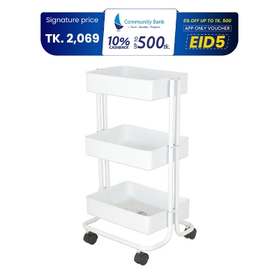 Picture of Metal Mesh Utility Cart Big -White