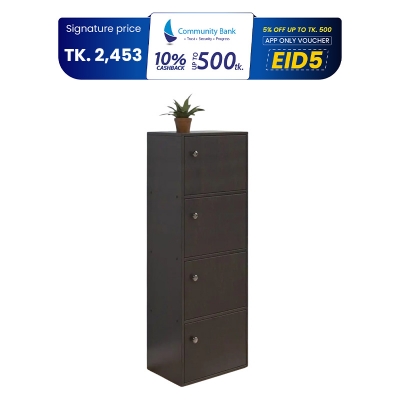 Picture of  Meraj Furniture Engineered Wood 4 Shelf Book Case | Book Cabinet with 4 Level Storage | Bookrack