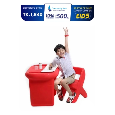 Picture of Scholar Table With Chair Red