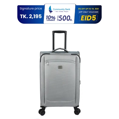 Picture of 28Inch Soft Suitcase/Luggage 450D Jacquard RPET with PUX2 in waterproof- Gray (Original Export)